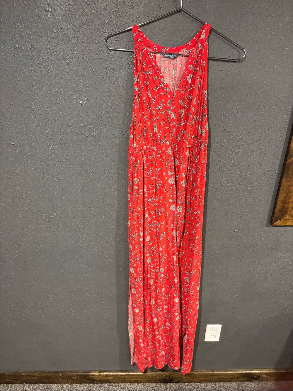 Fleur Bleue Red Floral V-Neck Dress